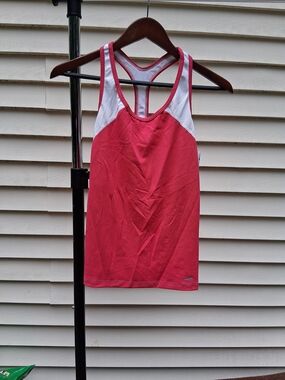 Brooks Pink and White Mesh Racerback Athletic Tank Size XL NWT